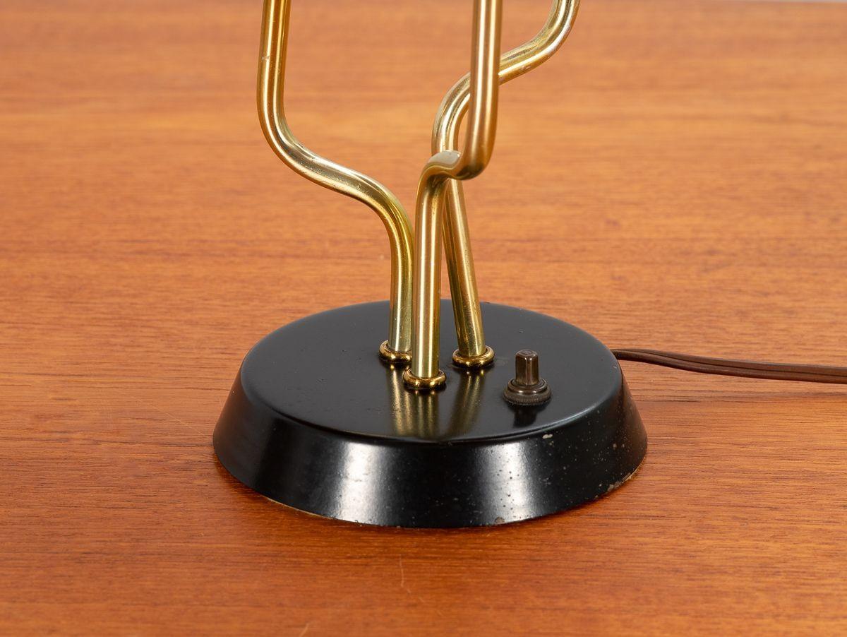 Brass Black Three Shade Lamp by Gino Sarfatti For Sale