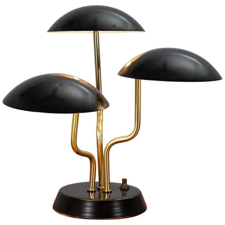 Black Three Shade Lamp by Gino Sarfatti