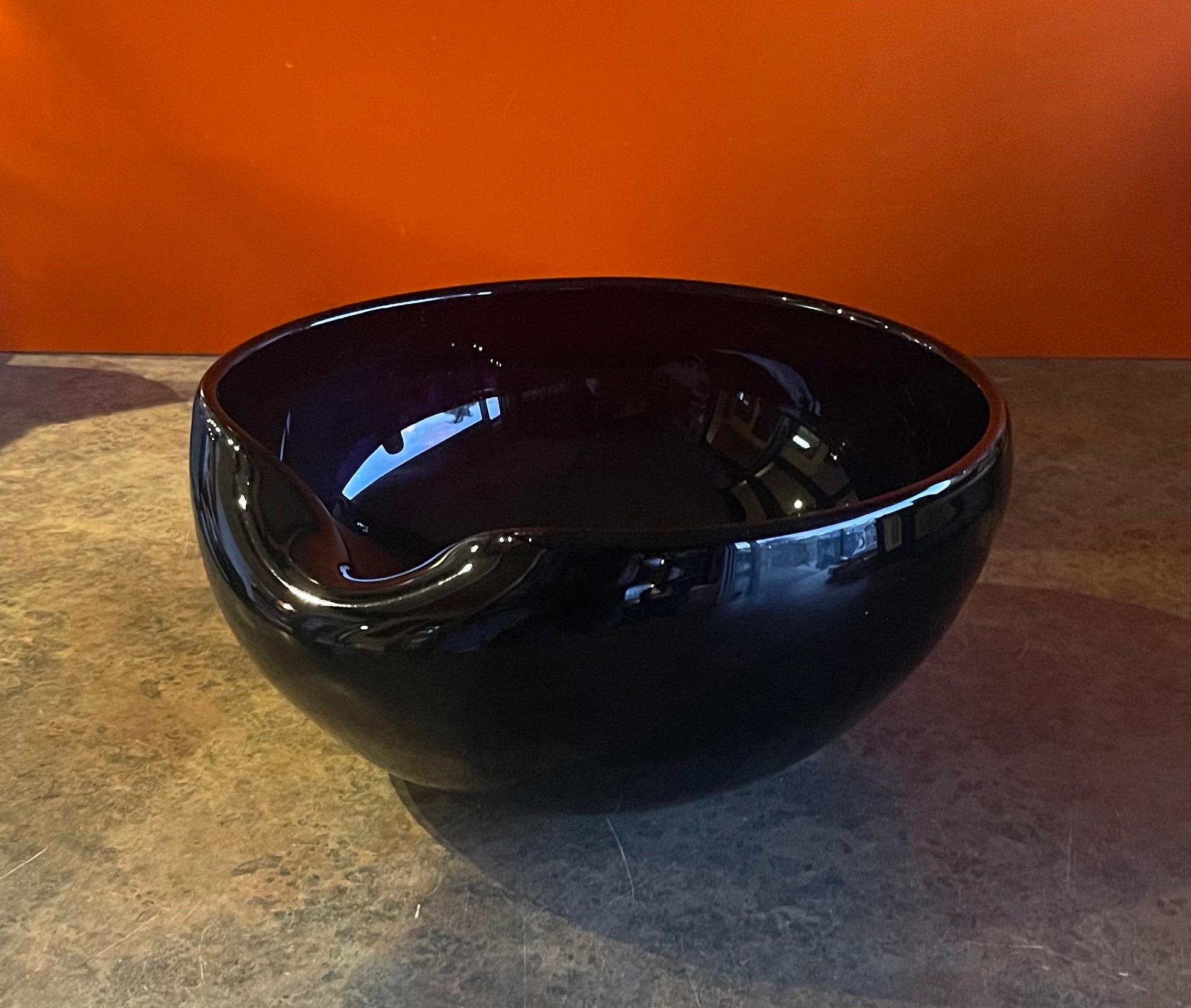 Black Thumbprint Art Glass Centerpiece Bowl by Elsa Peretti for Tiffany and Co. 7
