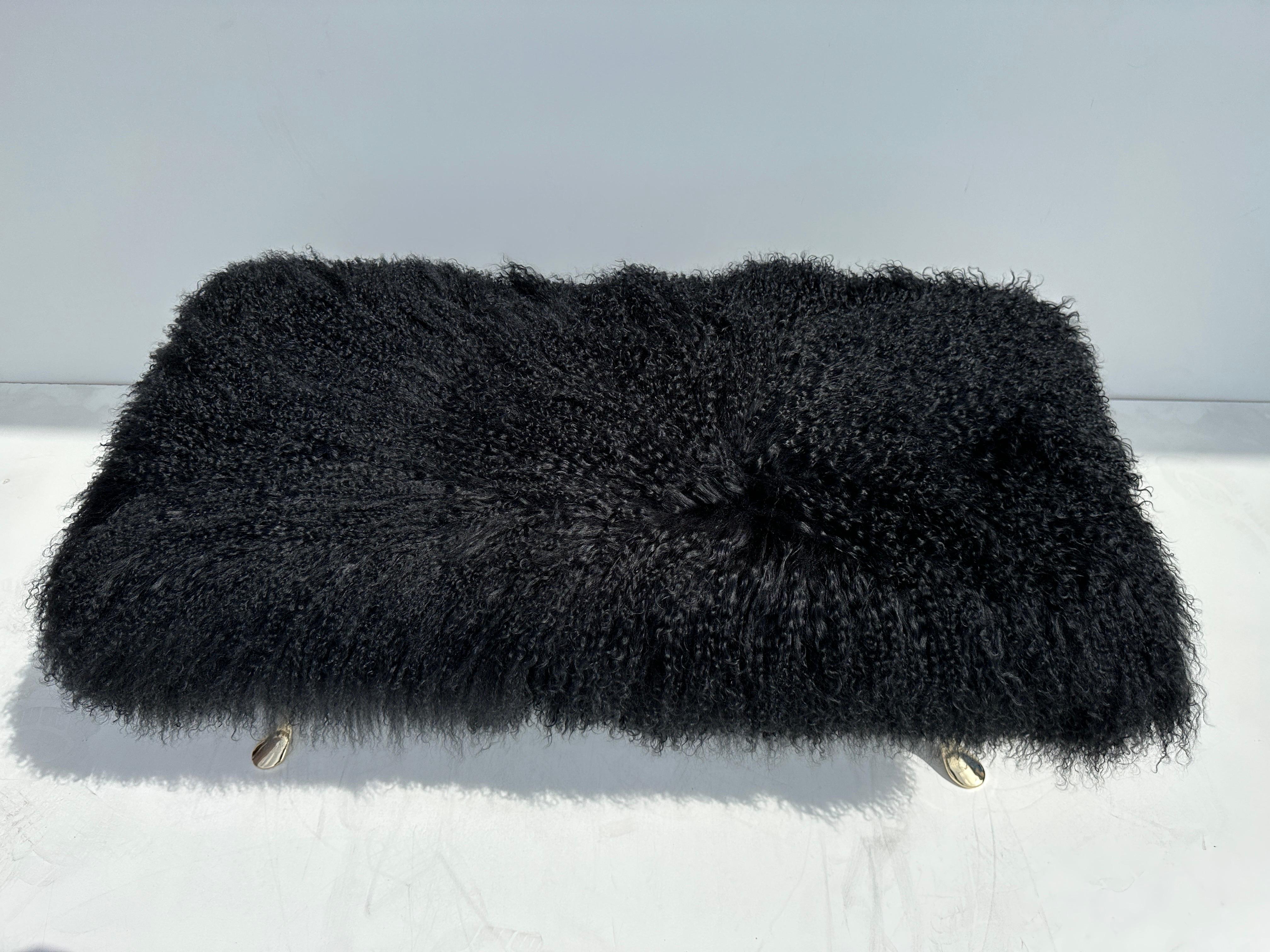 black fur bench