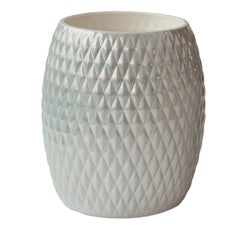 Black Tie Gray Porcelain Waste Basket