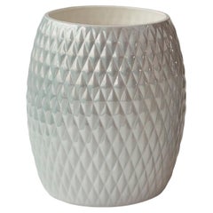 Black Tie Gray Porcelain Waste Basket