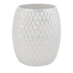 Black Tie White Porcelain Waste Basket