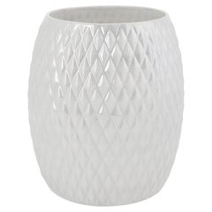 Black Tie White Porcelain Waste Basket