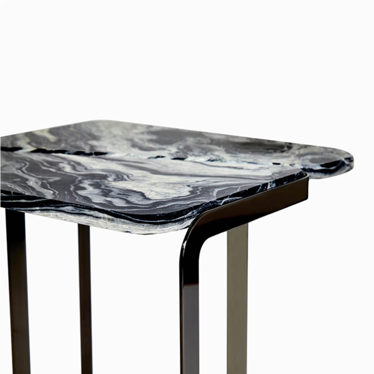 Contemporary Black Tigris Side Table by Marble Balloon For Sale