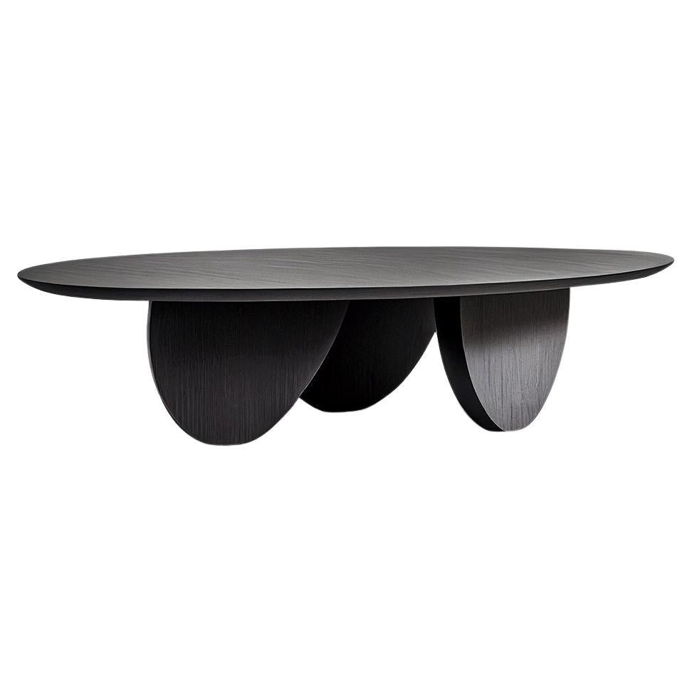Black Tinted Oak Solid Wood Coffee Table, Fishes Series 1 by Joel Escalona For Sale