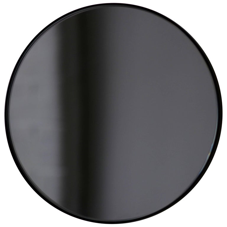 Orbis Black Tinted Contemporary Round Mirror with Black Frame, Large For  Sale at 1stDibs | black tinted mirror, round tinted mirror, tinted black  mirror