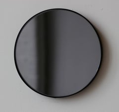 Orbis Black Tinted Modern Round Mirror with Black Frame, XL