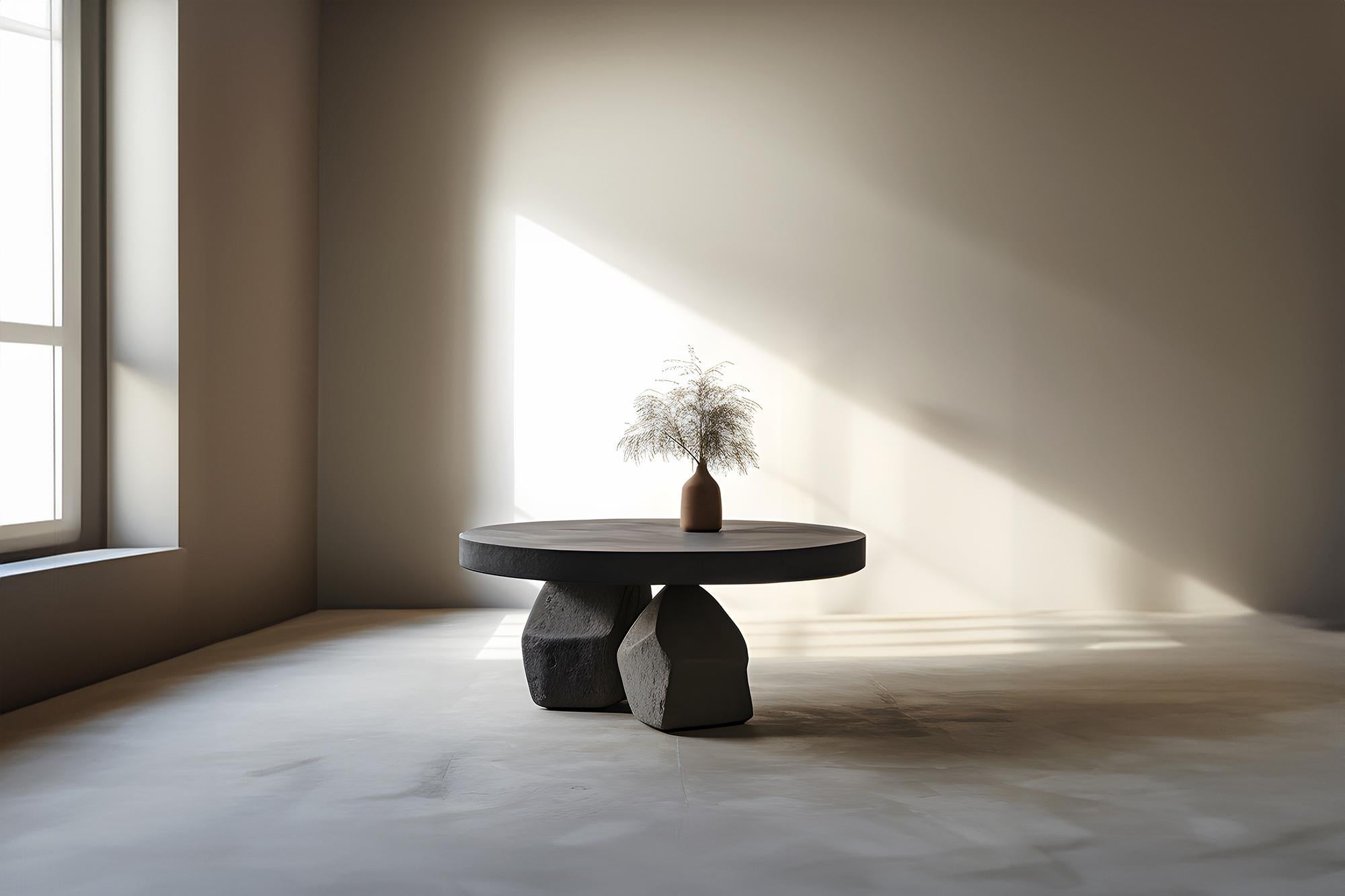 Mid-Century Modern Table basse ronde teintée noire - Silhouette audacieuse Fundamenta 46 par NONO en vente