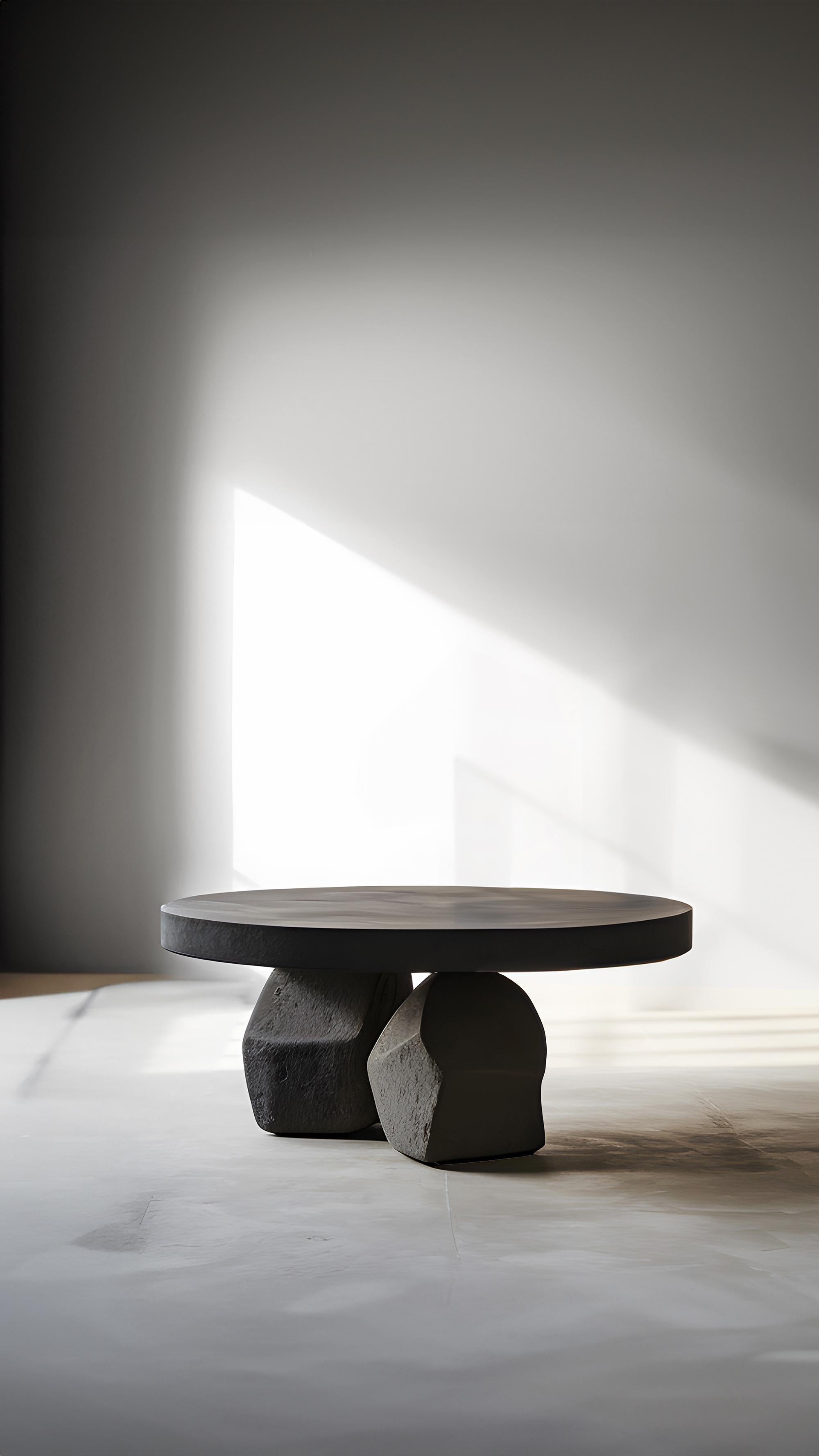 Contemporary Black Tinted Round Coffee Table - Bold Silhouette Fundamenta 46 by NONO For Sale