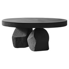 Black Tinted Round Coffee Table - Bold Silhouette Fundamenta 46 by NONO