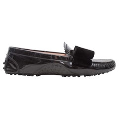 Schwarze Tod's-Loafer aus Lackleder, Größe 39,5