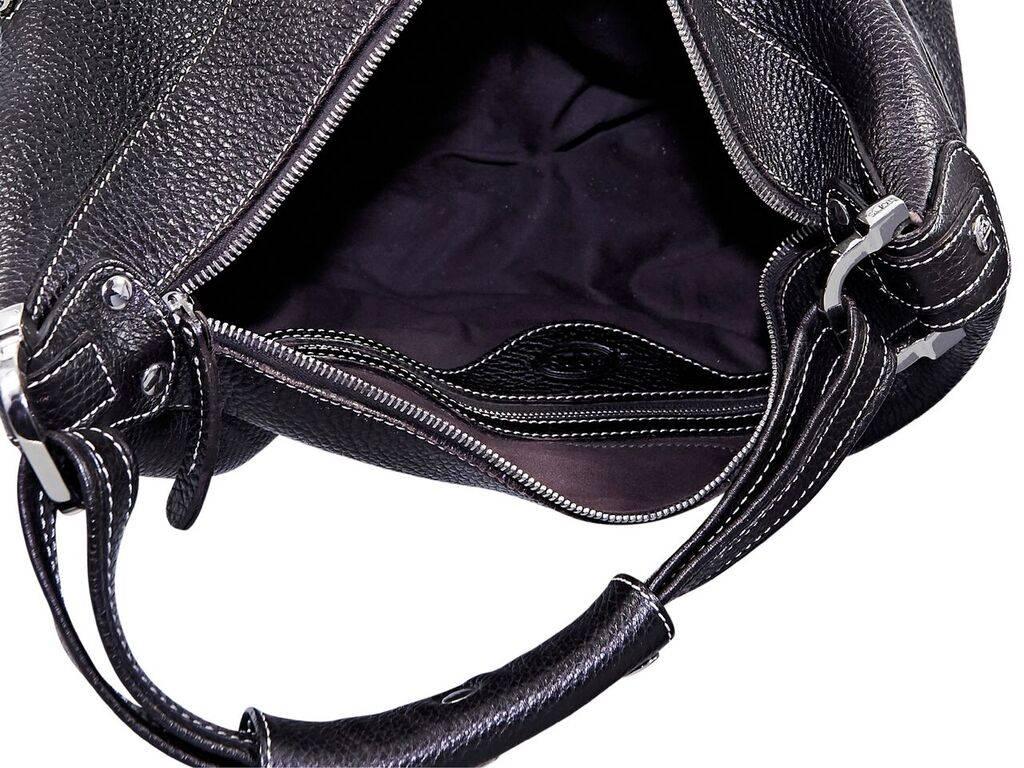 Women's Black Tod's Pebbled Leather Shoulder Bag
