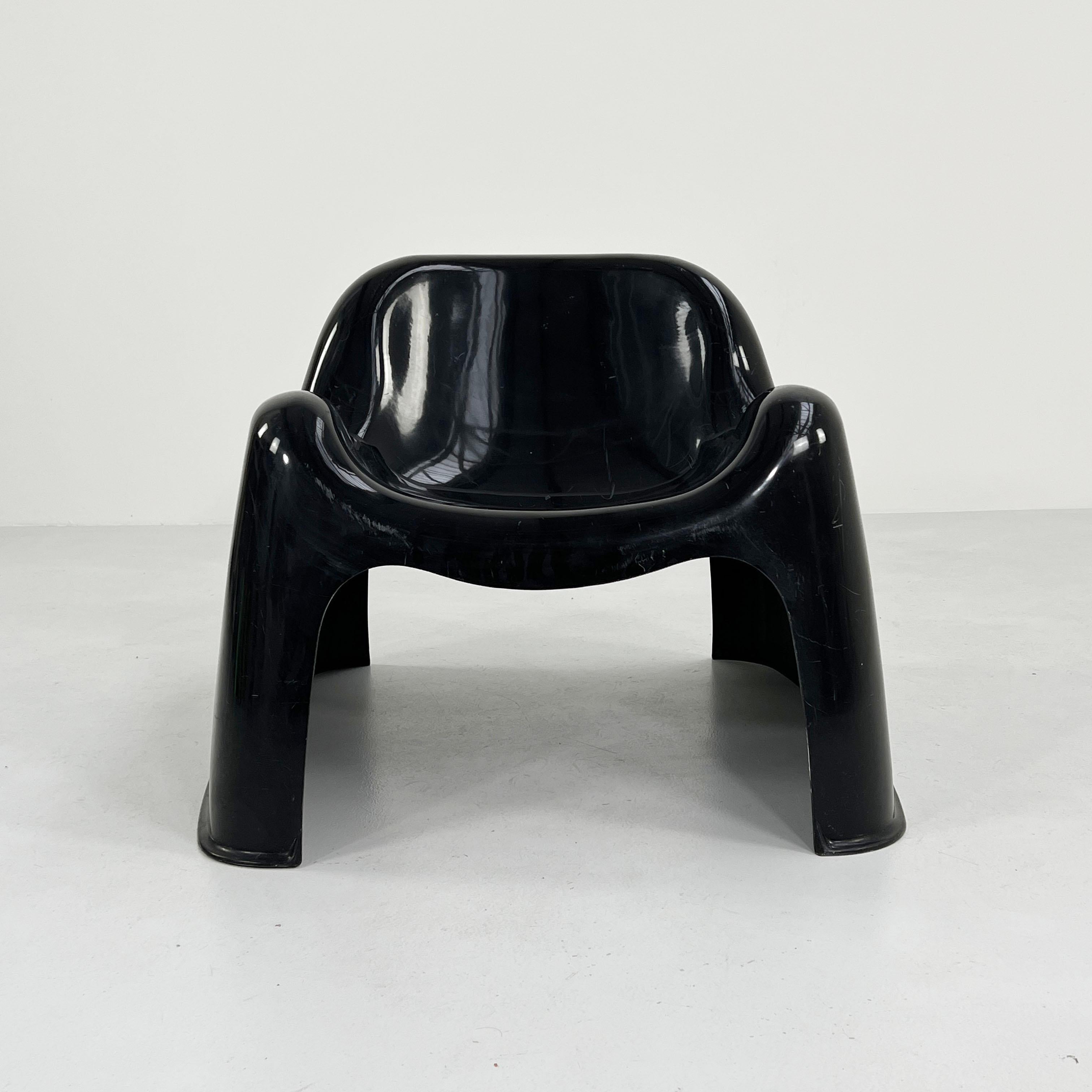 Mid-Century Modern Black Toga Chair by Sergio Mazza for Artemide, 1960s