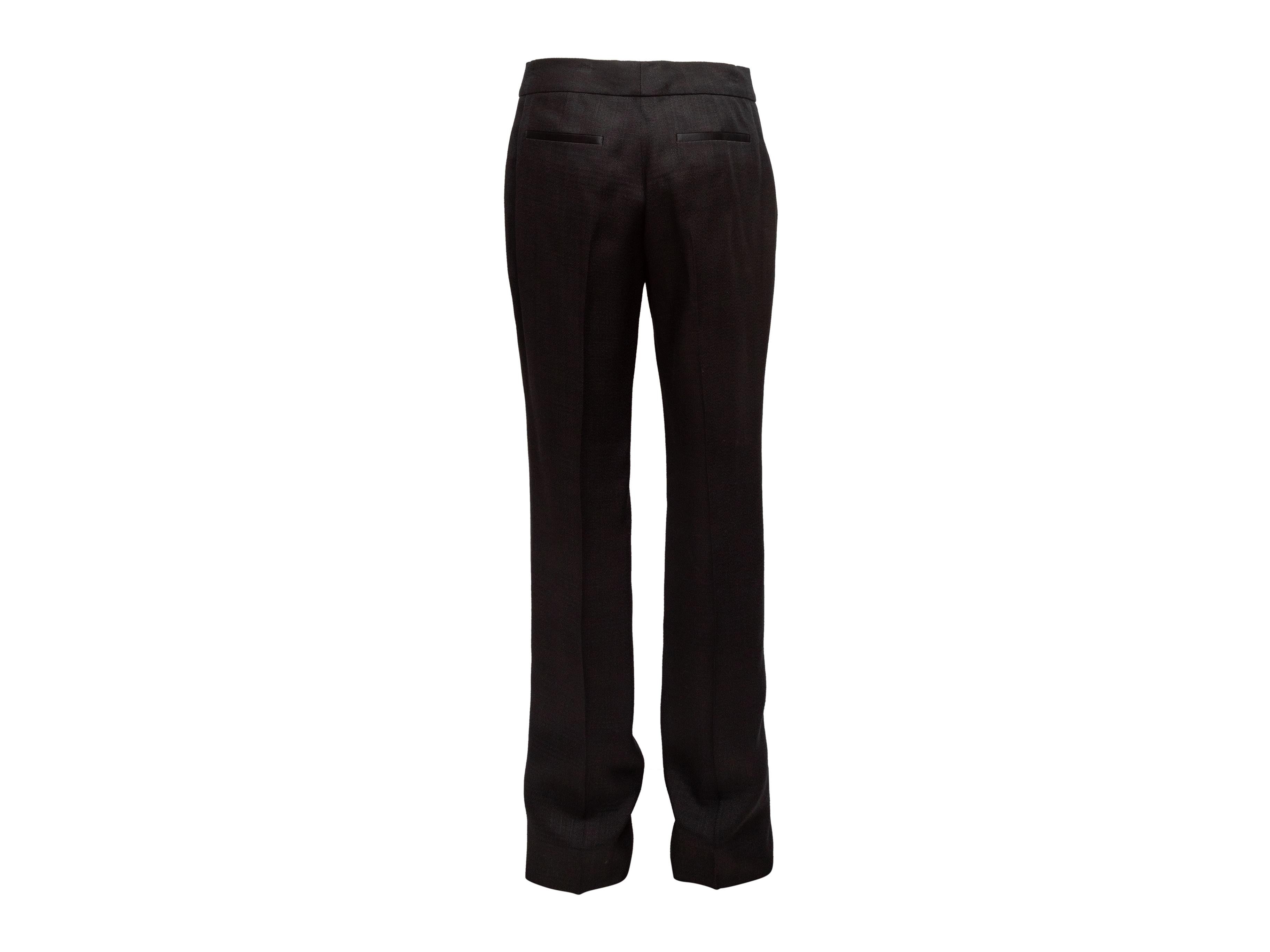 Black Tom Ford Linen Straight-Leg Trousers In Excellent Condition For Sale In New York, NY