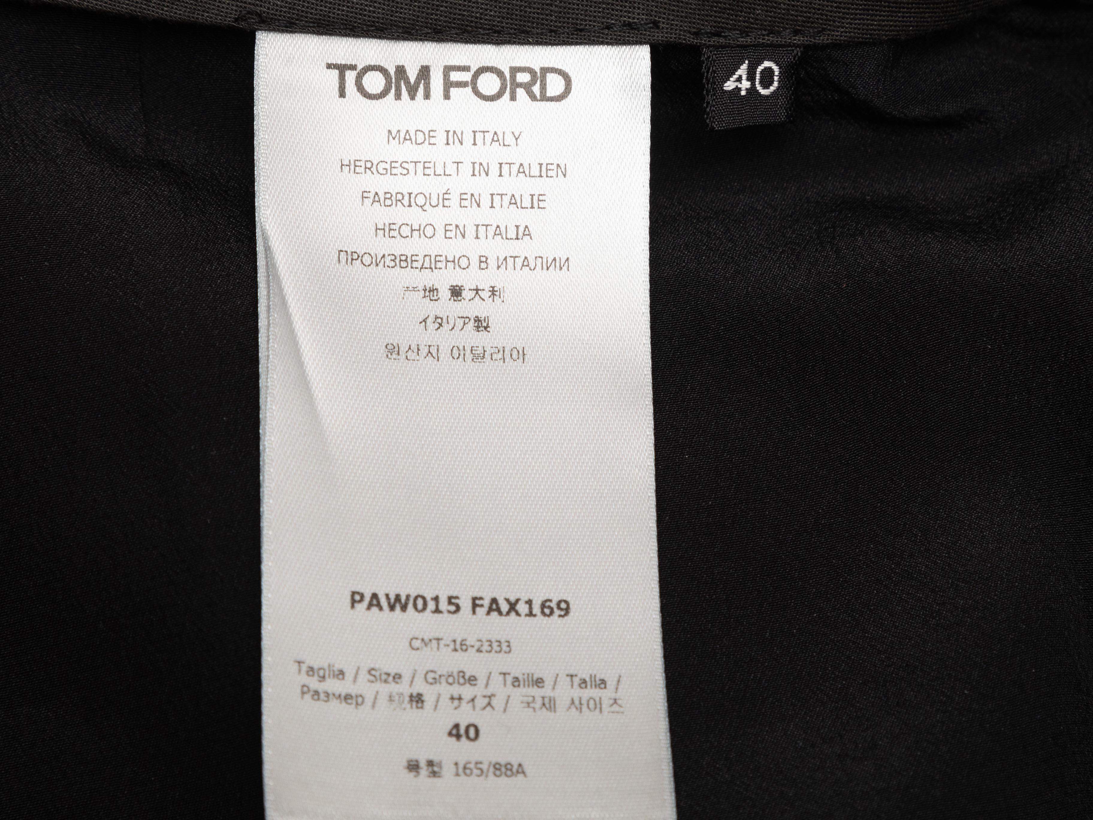 Black Tom Ford Linen Straight-Leg Trousers For Sale 1