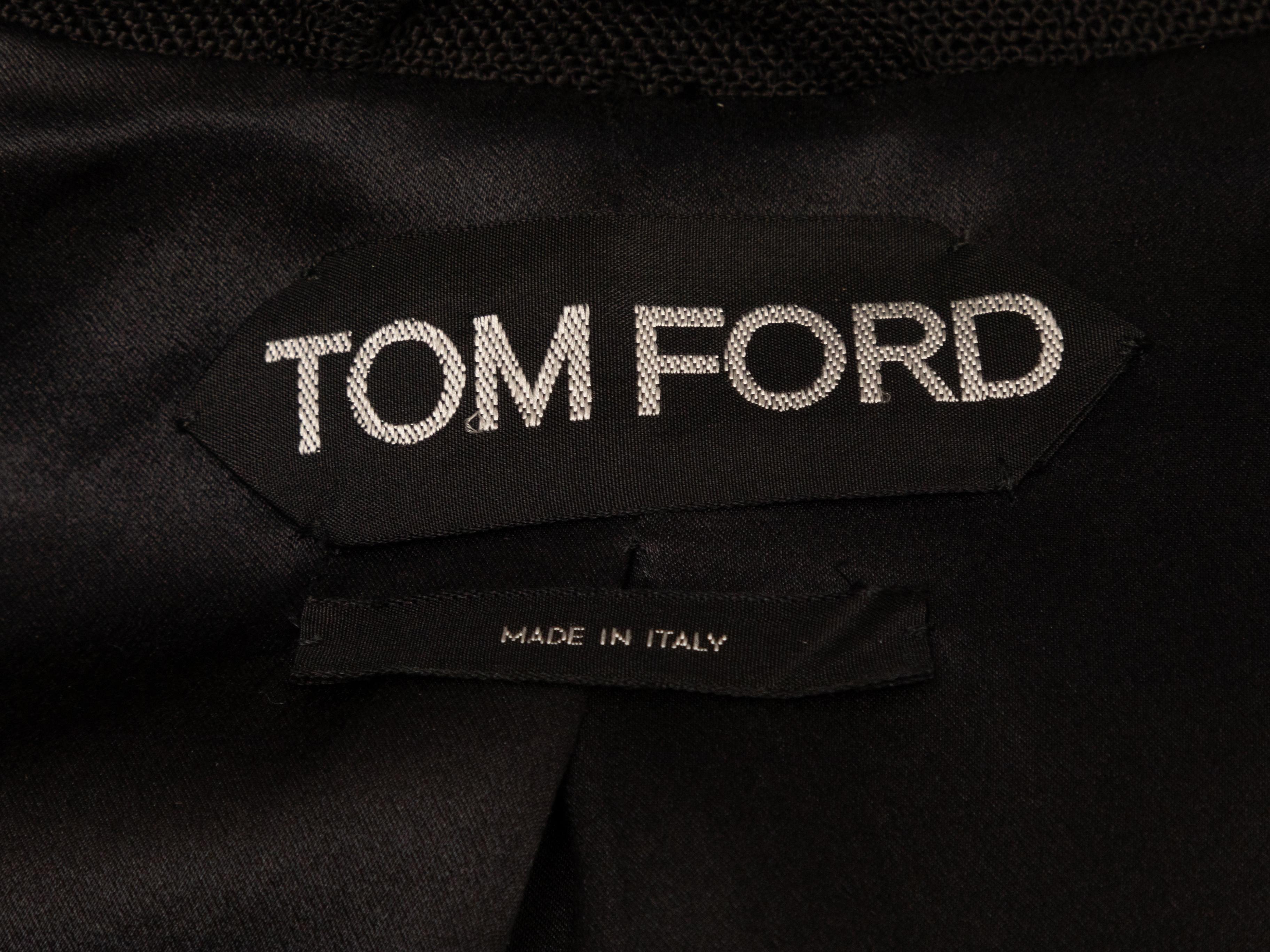 Black Tom Ford Linen Straight-Leg Trousers For Sale 2