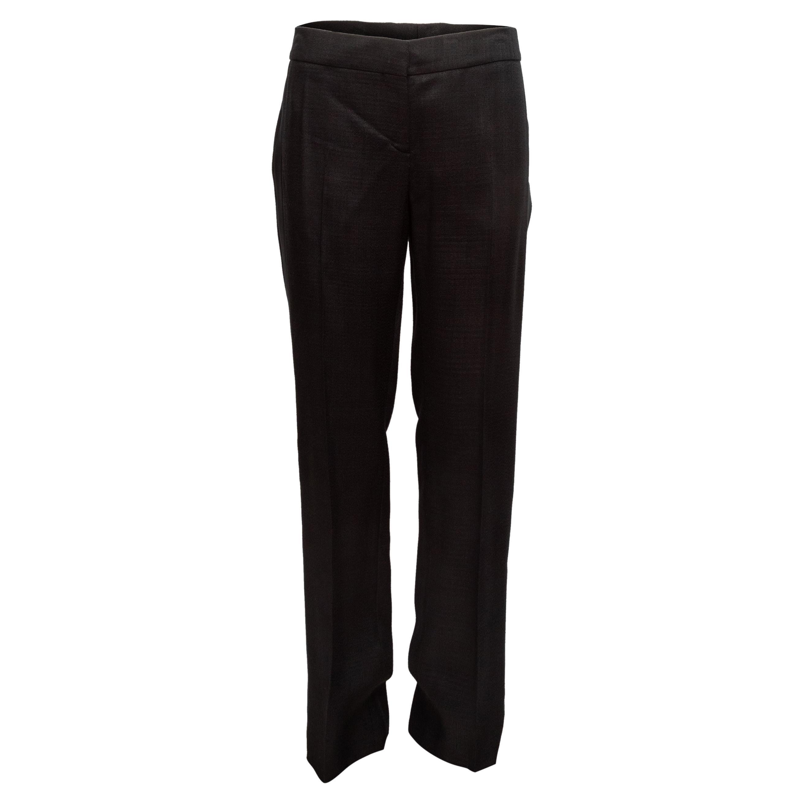 Black Tom Ford Linen Straight-Leg Trousers For Sale