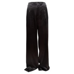 Pantaloni neri a pieghe in seta Tom Ford Taglia IT 46