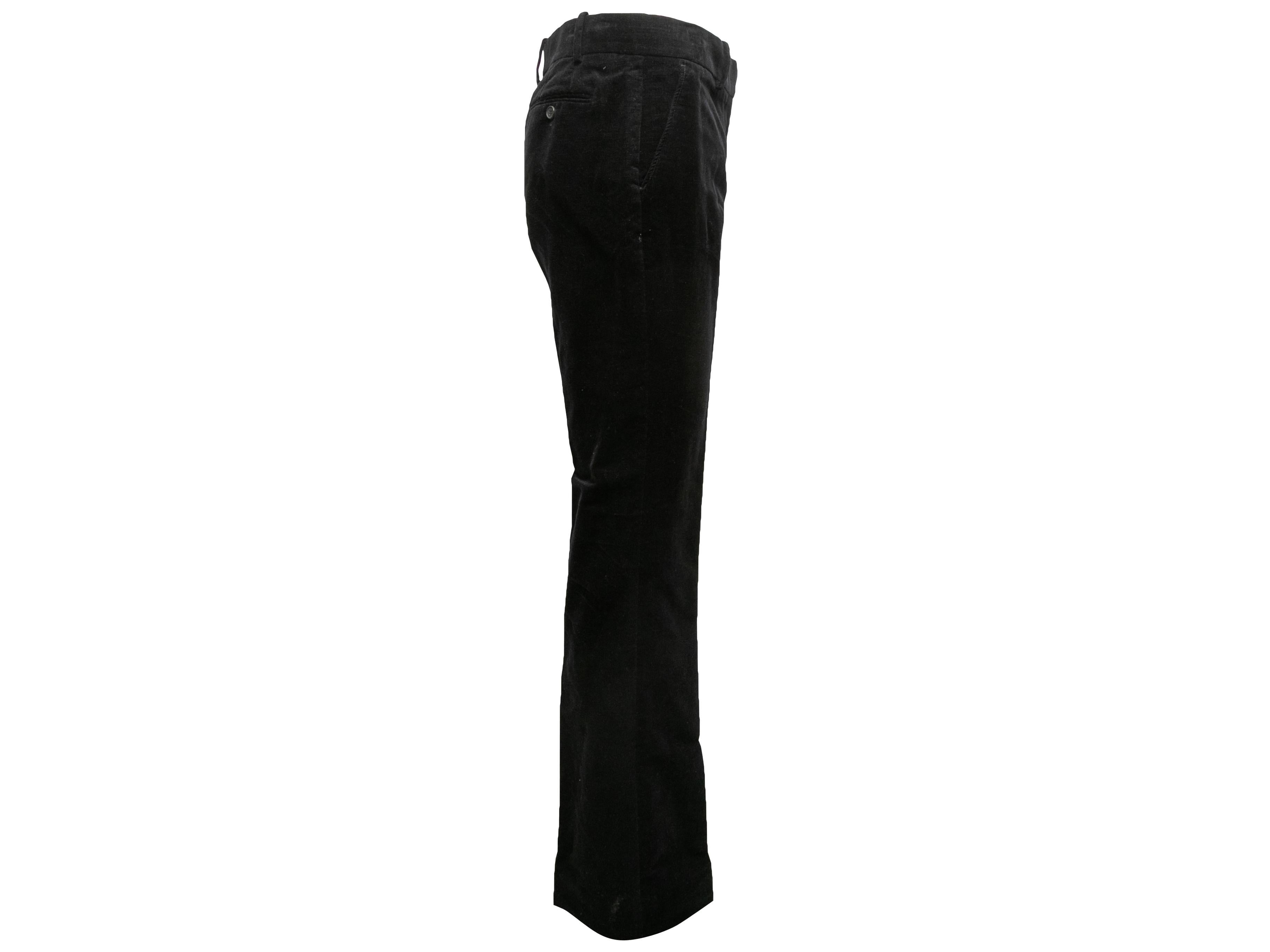 Black Tom Ford Velvet Bootcut Pants Size IT 40 In Good Condition For Sale In New York, NY
