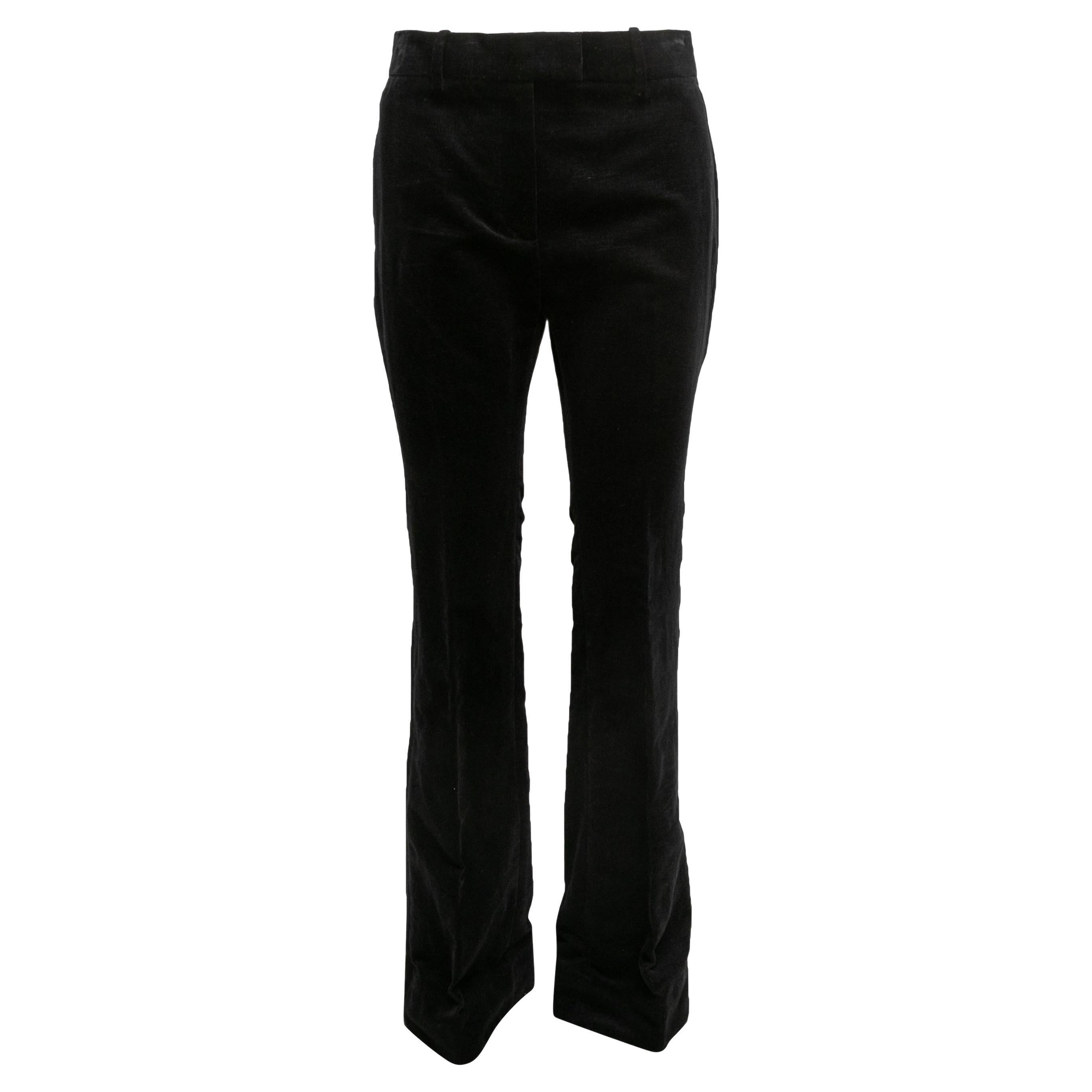 Black Tom Ford Velvet Bootcut Pants Size IT 40 For Sale