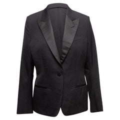 Black Tom Ford Virgin Wool Silk-Trimmed Blazer Size IT 40