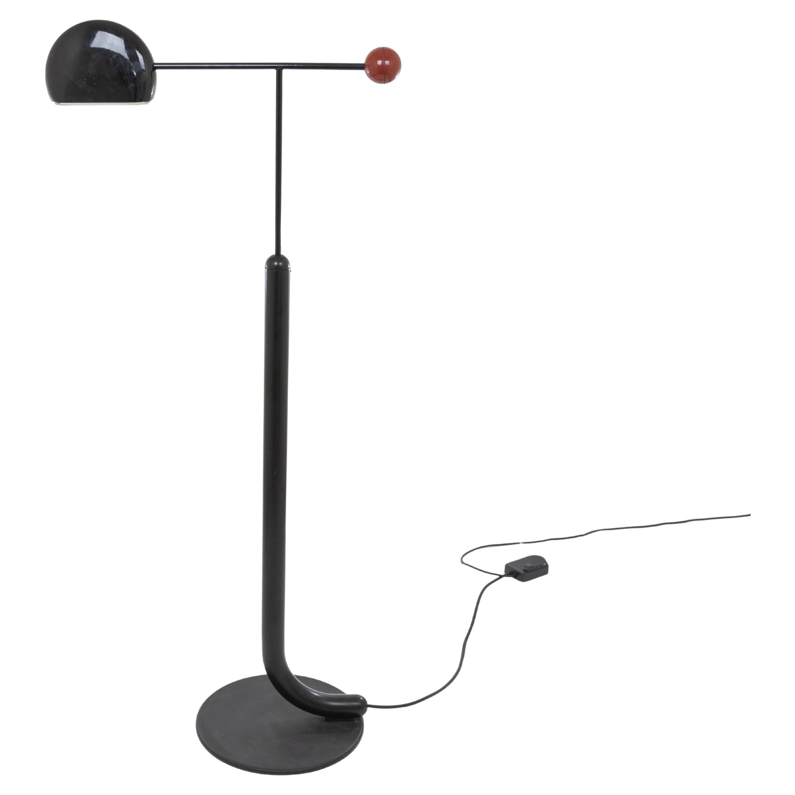 Black Tomo Floor Lamp by Toshiyuki Kita for Luci, 1980s