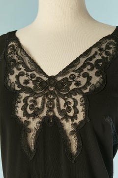 Top nero con ricami sulla scollatura LOLITA LEMPICKA