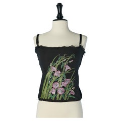 Black top with flower embroideries D&G by DOLCE & GABBANA  New with tag