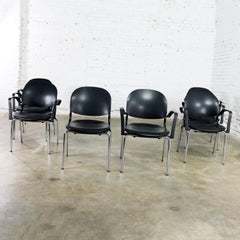 Black Torsion Chairs by Giancarlo Piretti for Ki Set of Eight
