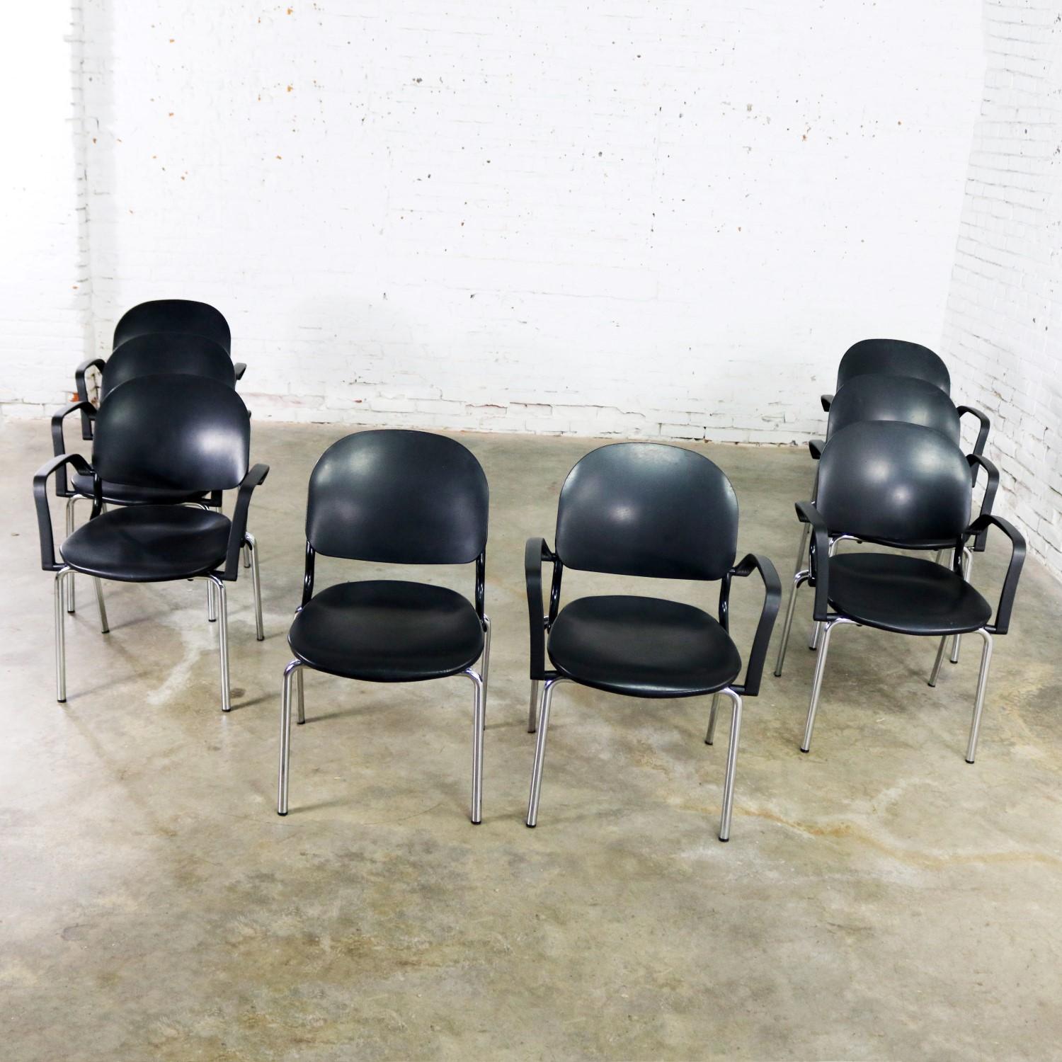 Moderno Black Torsion Chairs by Giancarlo Piretti for Ki Set of Eight in vendita