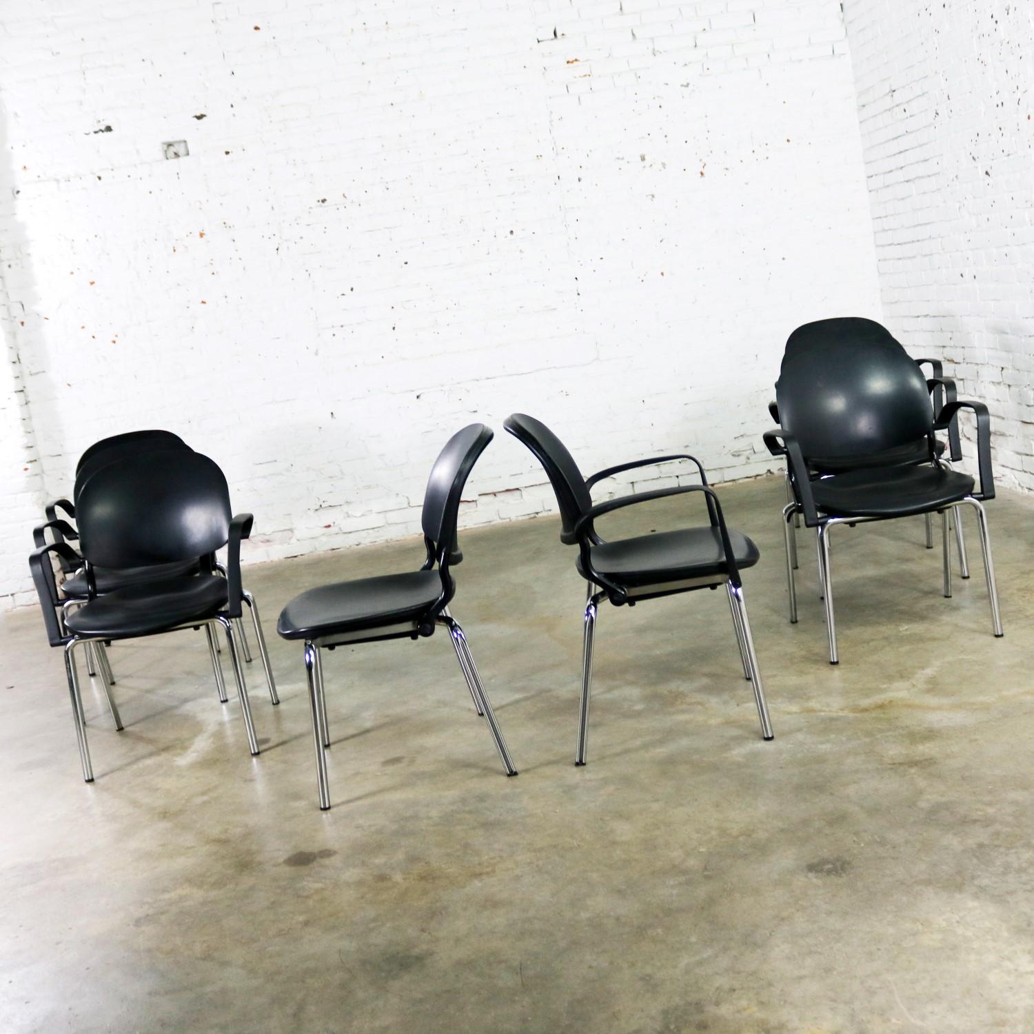 Black Torsion Chairs by Giancarlo Piretti for Ki Set of Eight In condizioni buone in vendita a Topeka, KS
