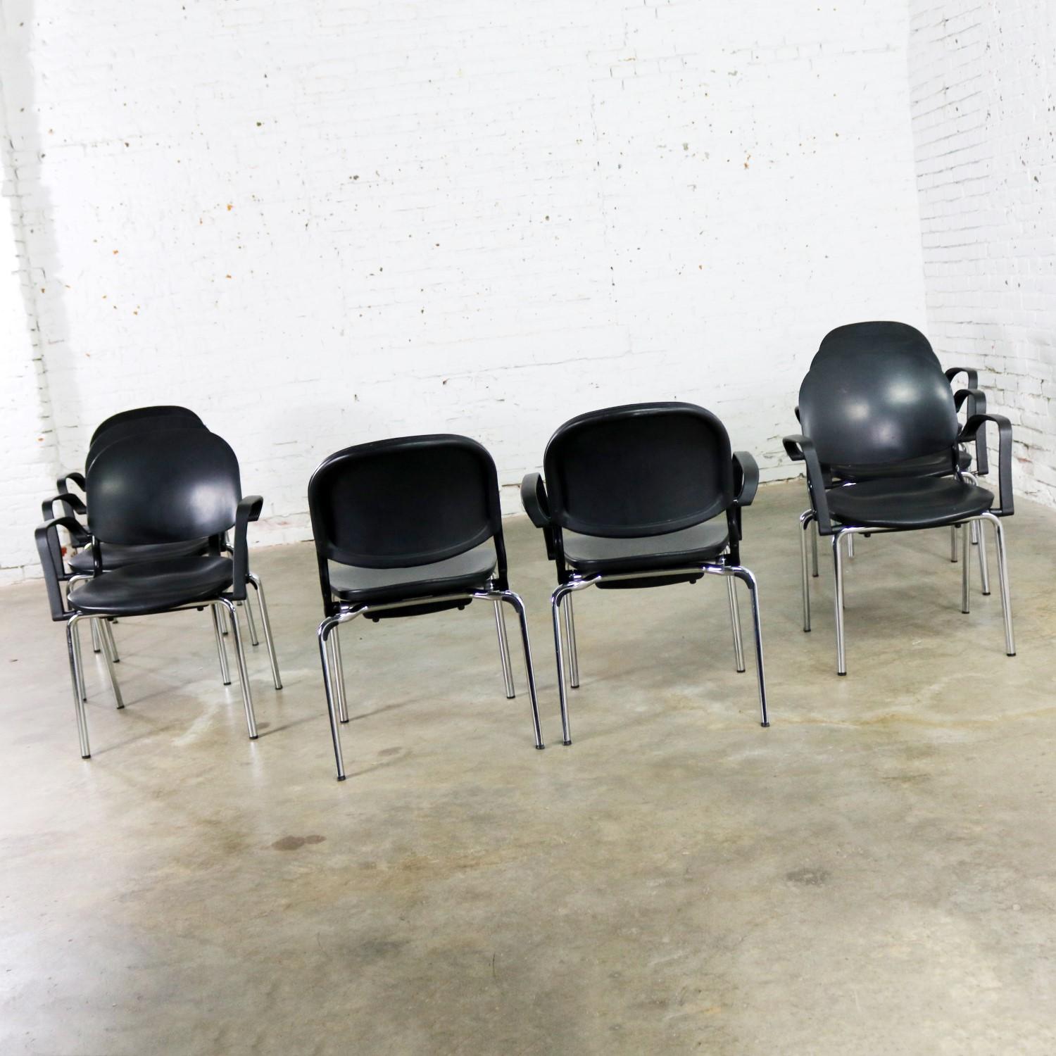 North American Black Torsion Chairs by Giancarlo Piretti for Ki Set of Eight For Sale