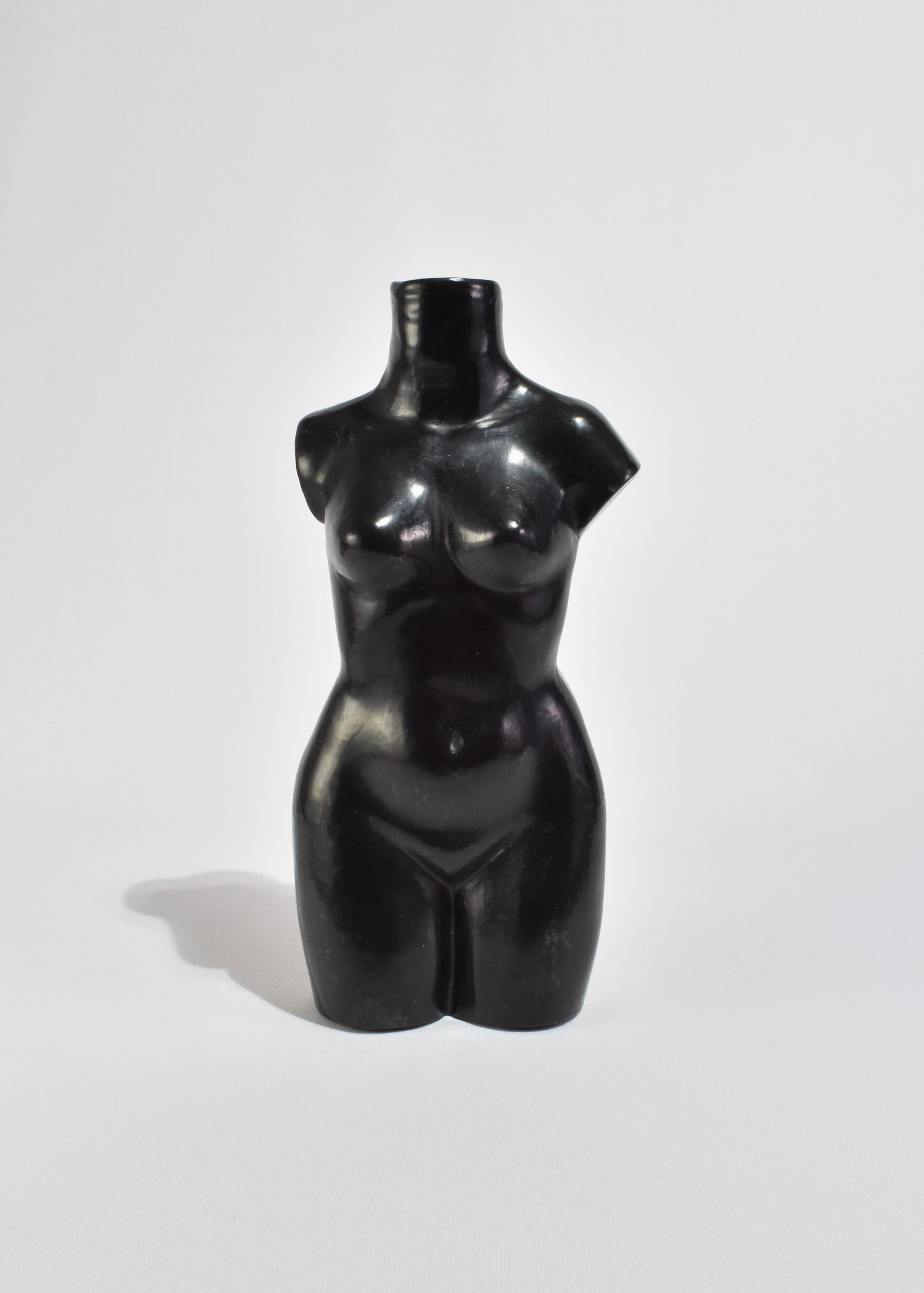 20th Century Black Torso Vase