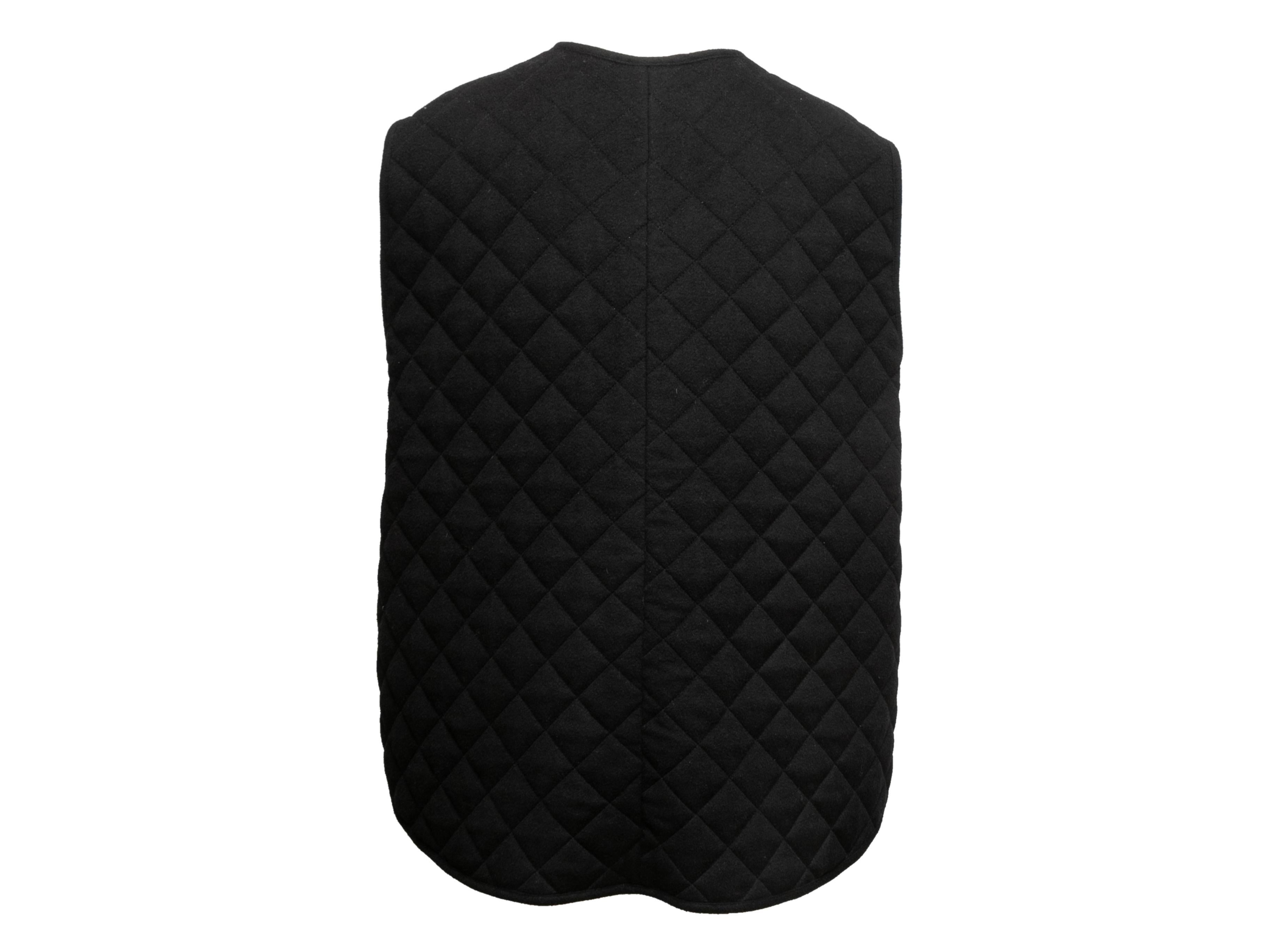 Black Toteme Quilted Wool Oversized Vest Size US XXS For Sale 2