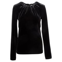 Black Toteme Velvet Long Sleeve Top