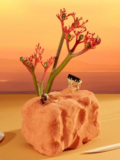 Black Tourmaline Crystal Ring Gold Schorl Engagement Ring