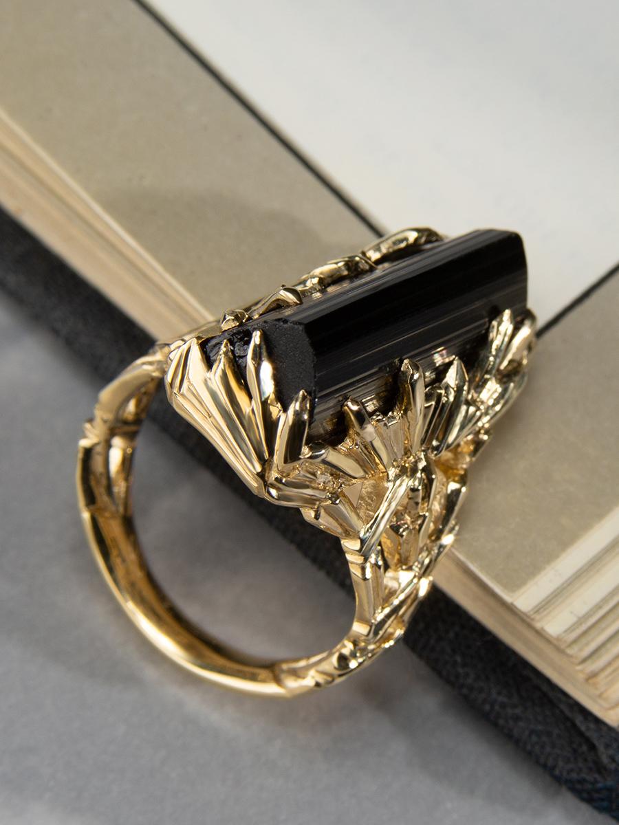 black tourmaline engagement ring