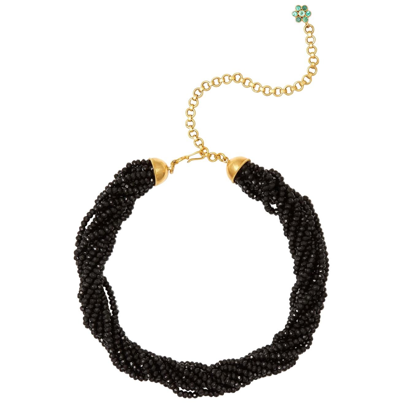 Black Tourmaline Emerald Choker For Sale