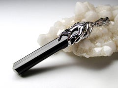 Black Tourmaline Gold Pendant Natural Crystal Raw Gem Magic Energy Defender