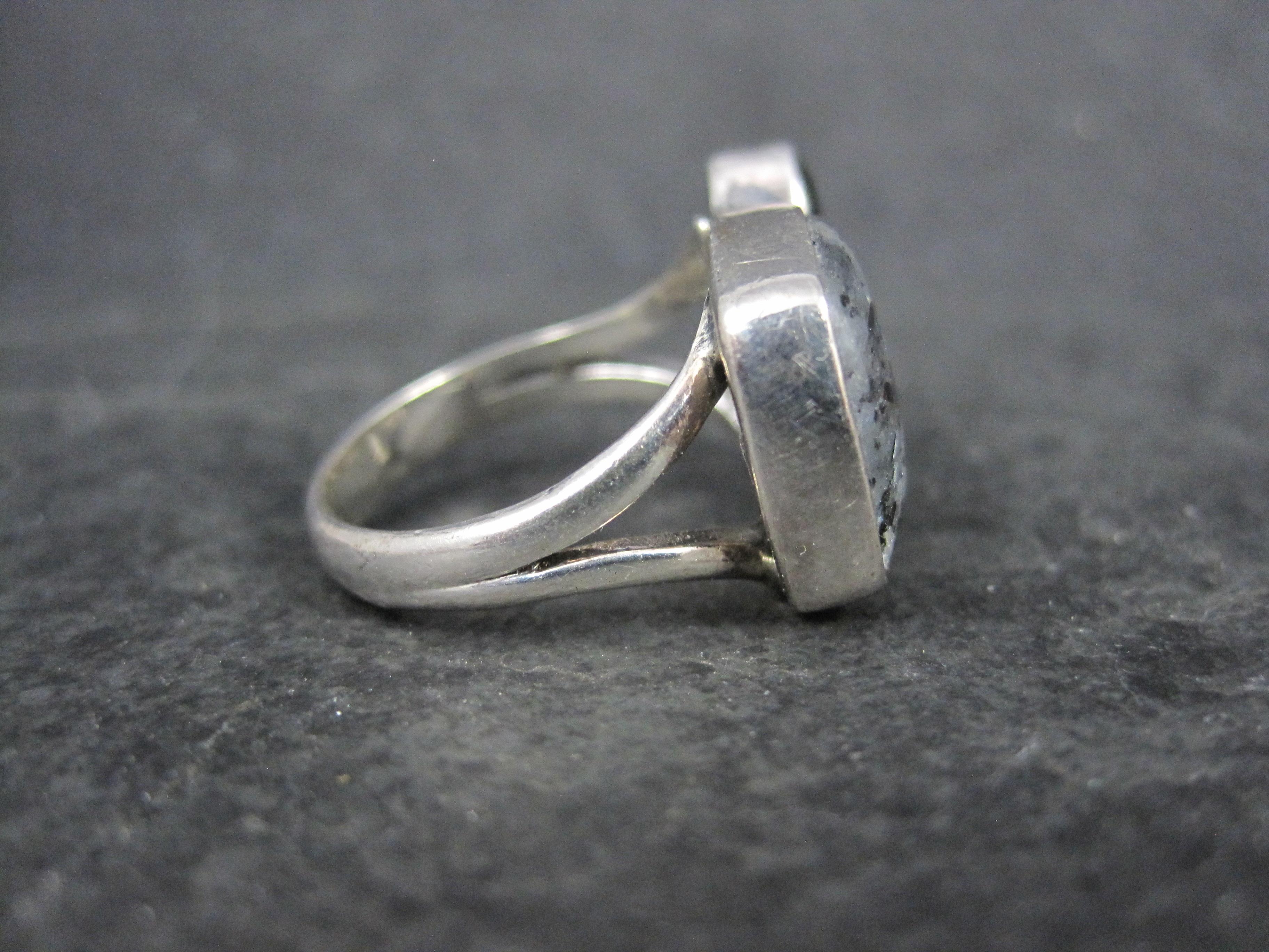 Anello con tormalina nera, diamante di Herkimer e astrofillite misura 8 In condizioni ottime in vendita a Webster, SD