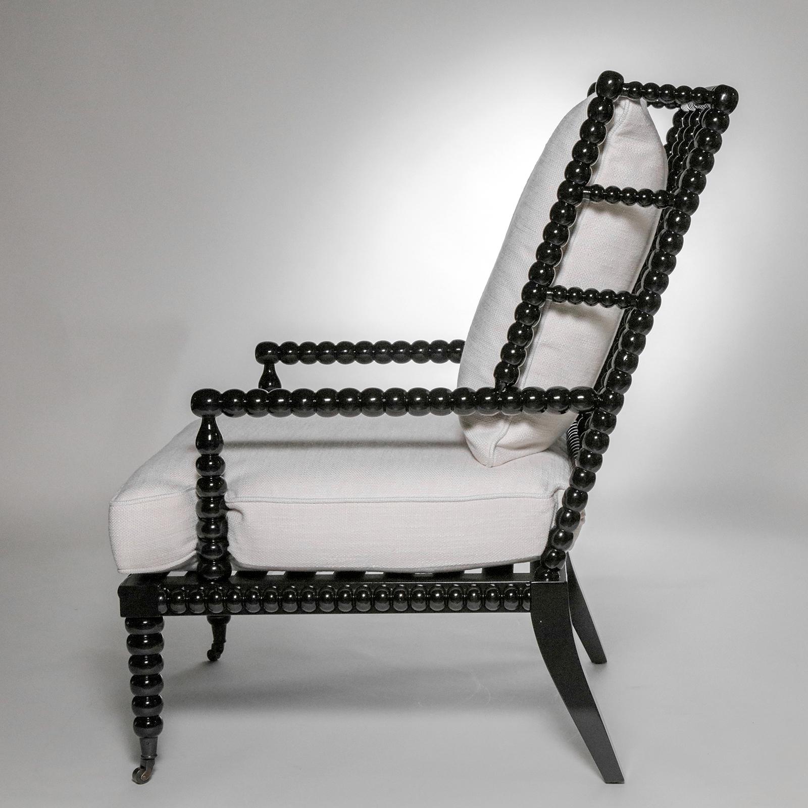 black armchair