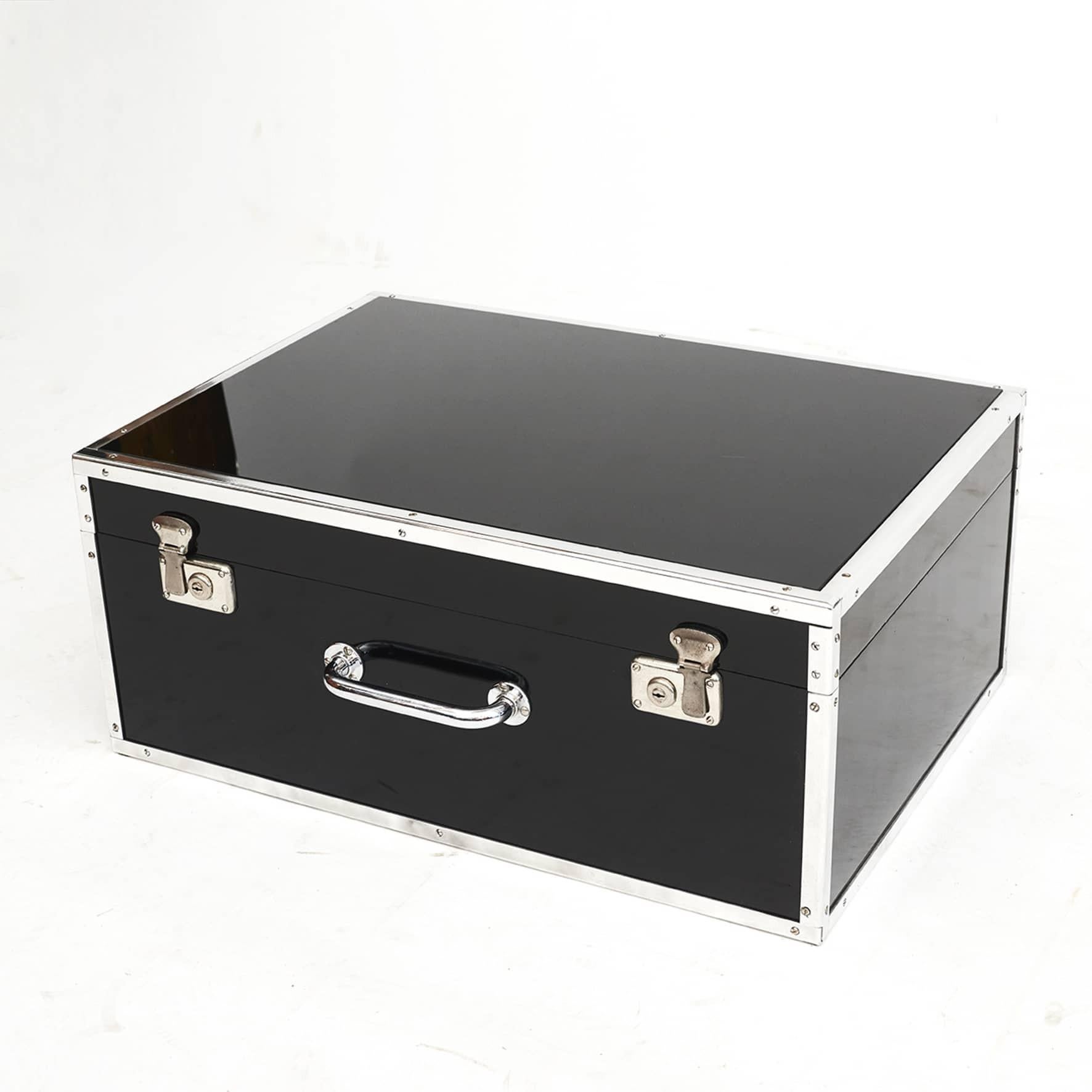 Modern Black Transport Box 'Table' in Polished Wood For Sale