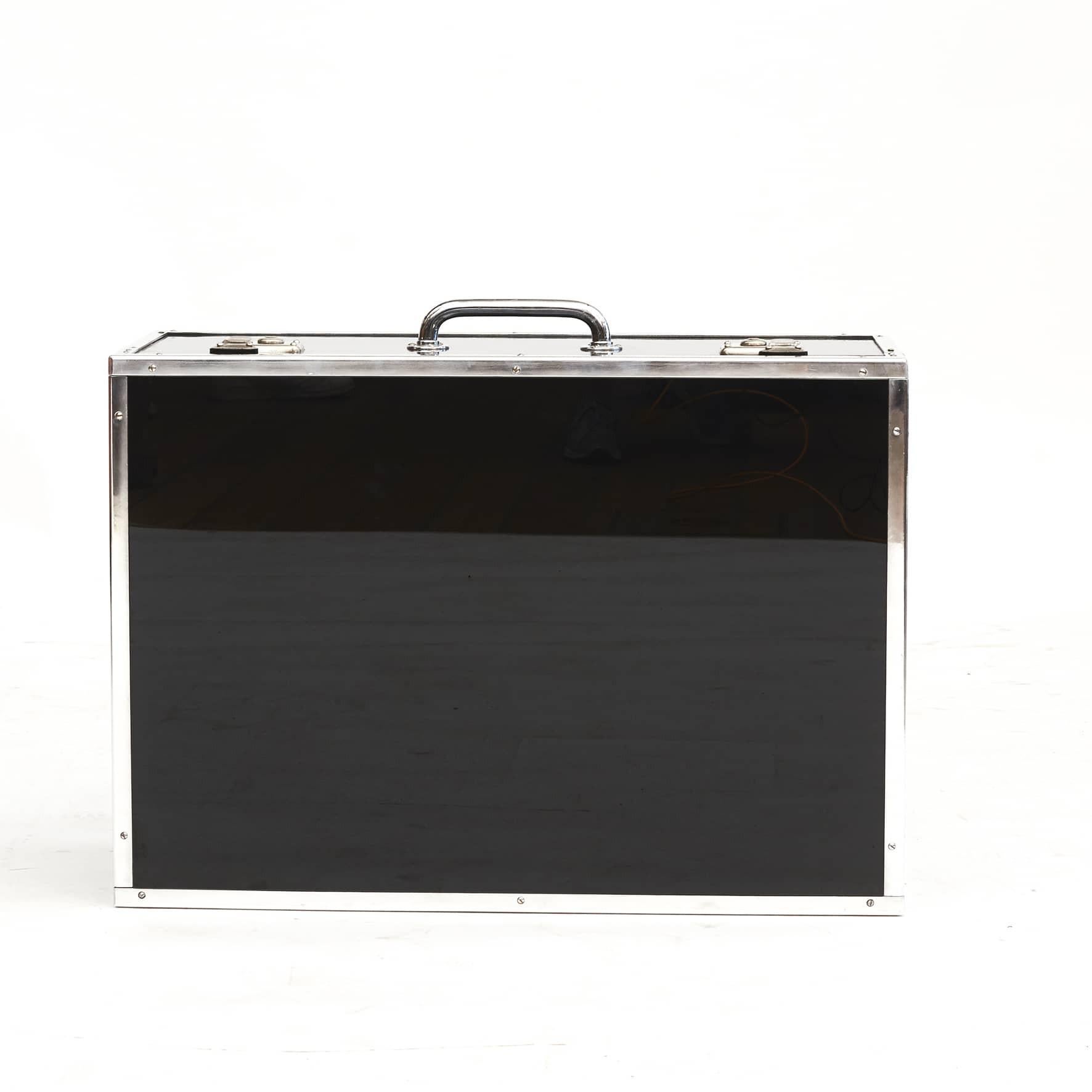 Black Transport Box 'Table' in Polished Wood For Sale 1