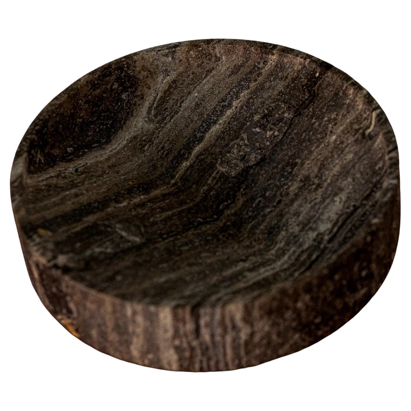 Contemporary Natural Black Travertine Big Poche by Henry Wilson