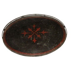 Black Tray with Bordure and Red Star