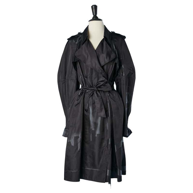 Chanel Black Coat with Houndstooth Interior at 1stDibs