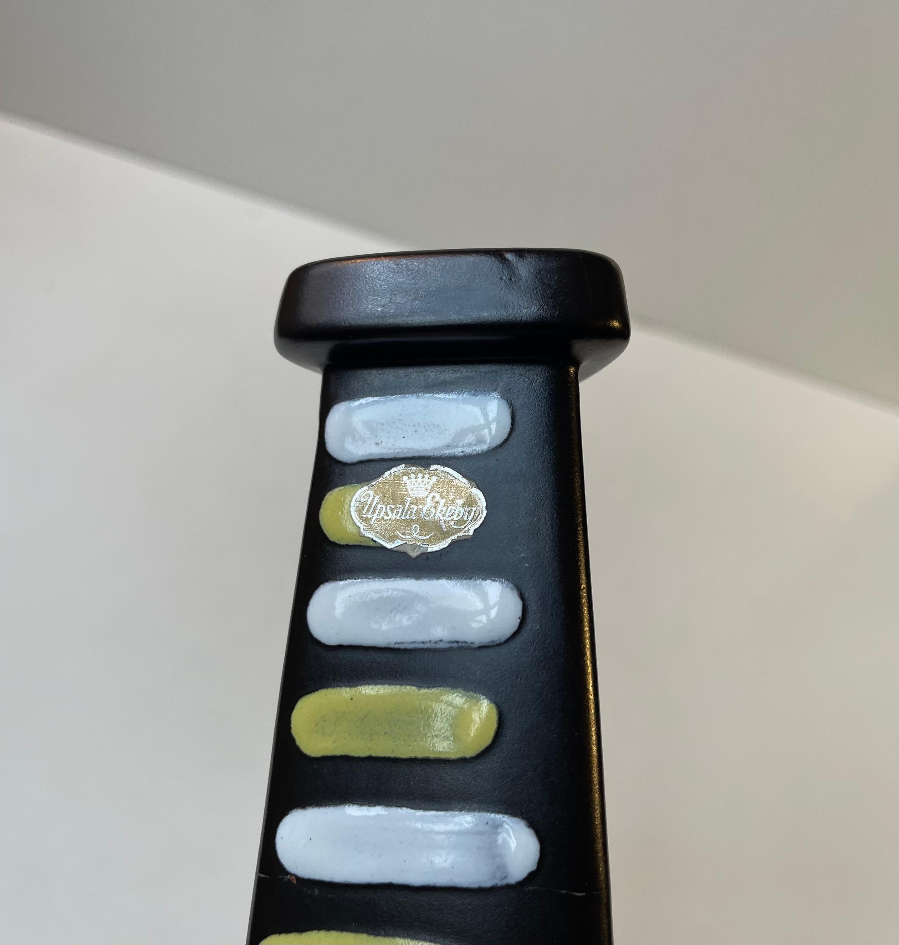 Schwarze Trio-Keramikvase von Hjördis Oldfors für Upsala Ekeby, 1950er Jahre im Angebot 2