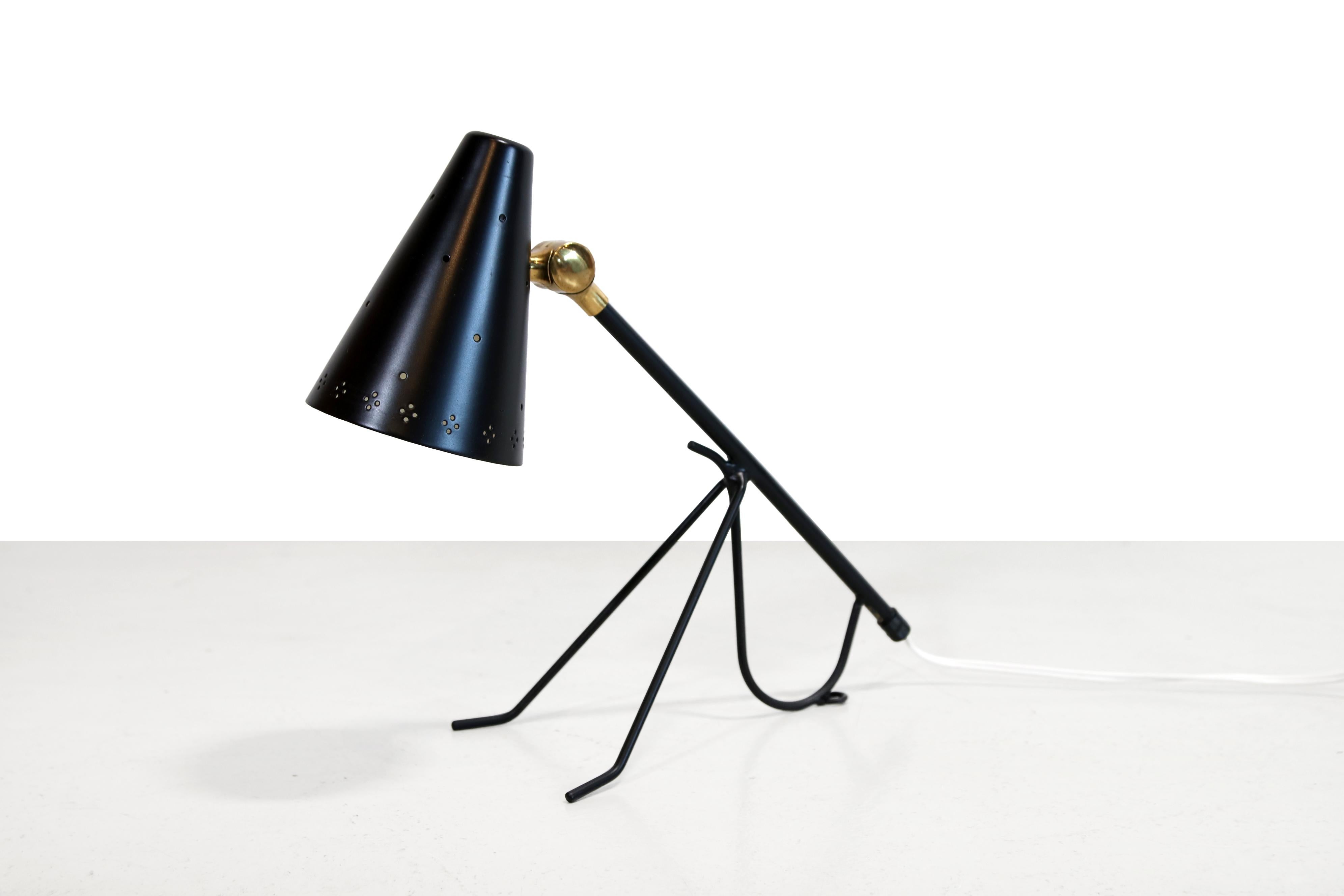 Scandinavian Modern Black tripod table lamp from Falkenbergs Belysning For Sale
