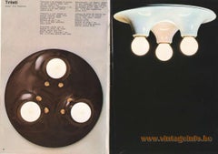 Black Triteti Flush Fixture, Ceiling or Wall, Vico Magistretti, Artemide, 1967